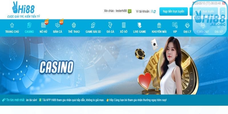 Casino Hi88 là một nhà cái trực tuyến cung cấp đa dạng các trò chơi casino