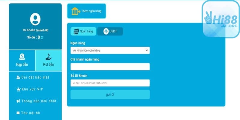Hướng dẫn chi tiết cách rút tiền Hi88 